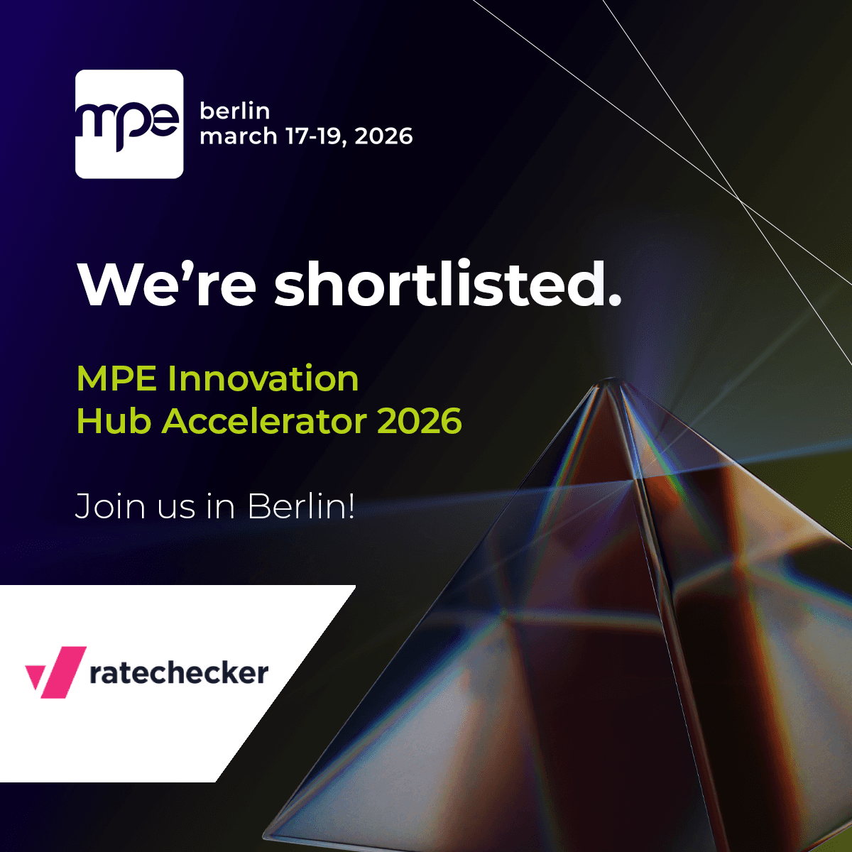 Shortlisted for Best Startup / Scaleup Innovation at MPE 2026