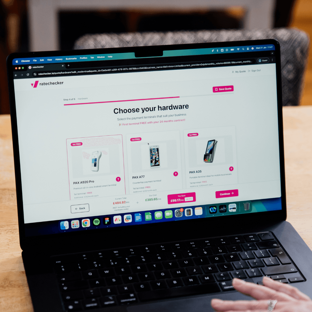 Ratechecker platform on laptop